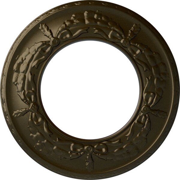 Ekena Millwork Salem Ceiling Medallion (Fits Canopies up to 7 1/8"), 13 1/4"OD x 7 1/8"ID x 7/8"P, Green Gold CM13SAGGS - main